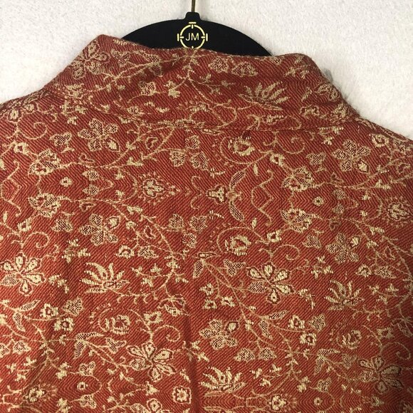 Sterling Styles Jacket Womens Medium Rust Wool Paisley Beaded Embroidered Tunic - Picture 9 of 16